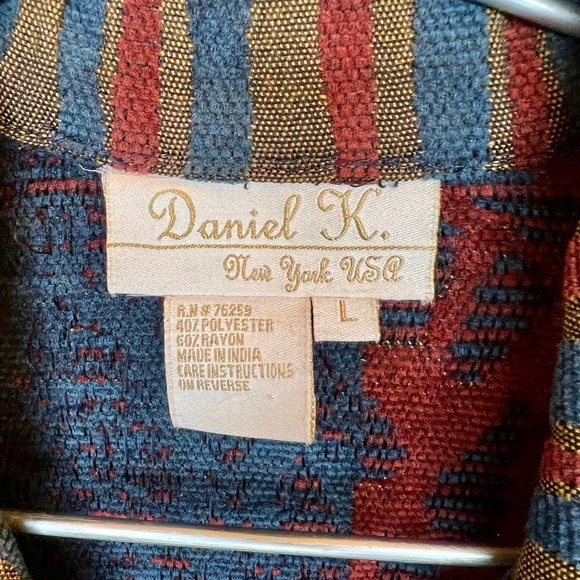 Vintage Daniel K. Embroidered Patchwork Look Tapestry Jacket Size Large - Picture 4 of 16